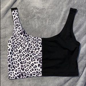 split pattern tank top